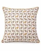 SILK QUILTED PILLOW: BASSET: BEIGE 21"X21"