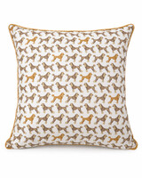 SILK QUILTED PILLOW: POODLE: BEIGE 21"X21"