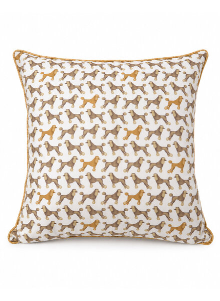SILK QUILTED PILLOW: BASSET: BEIGE 21"X21"