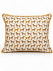 SILK QUILTED PILLOW: POODLE PRINT: BEIGE 16"X20"