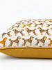 SILK QUILTED PILLOW: POODLE PRINT: BEIGE 16"X20"