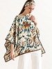 CASHMERE PRINTED PONCHO: SICILY BEIGE