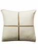 PALERMO CASHMERE PILLOW WITH CROSS SUEDE: 21" X 21": IVORY