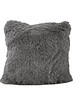 CASHMERE PILLOW WITH FUR: 17" X 17": ANTHRACITE