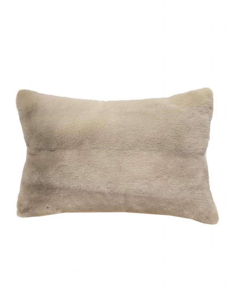 VENEZIA MINK PILLOW: 12" X 18": SILVER