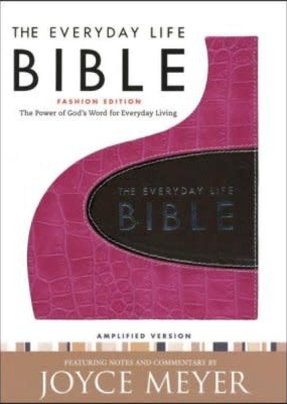 Faith Words Amplified Everyday Life Bible - Pink - espresso Bonded Leather