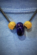 Blue and Gold Bead Necklace