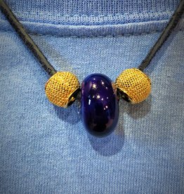 Blue and Gold Bead Necklace