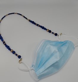 Blue and Gold Bead Mask Strap