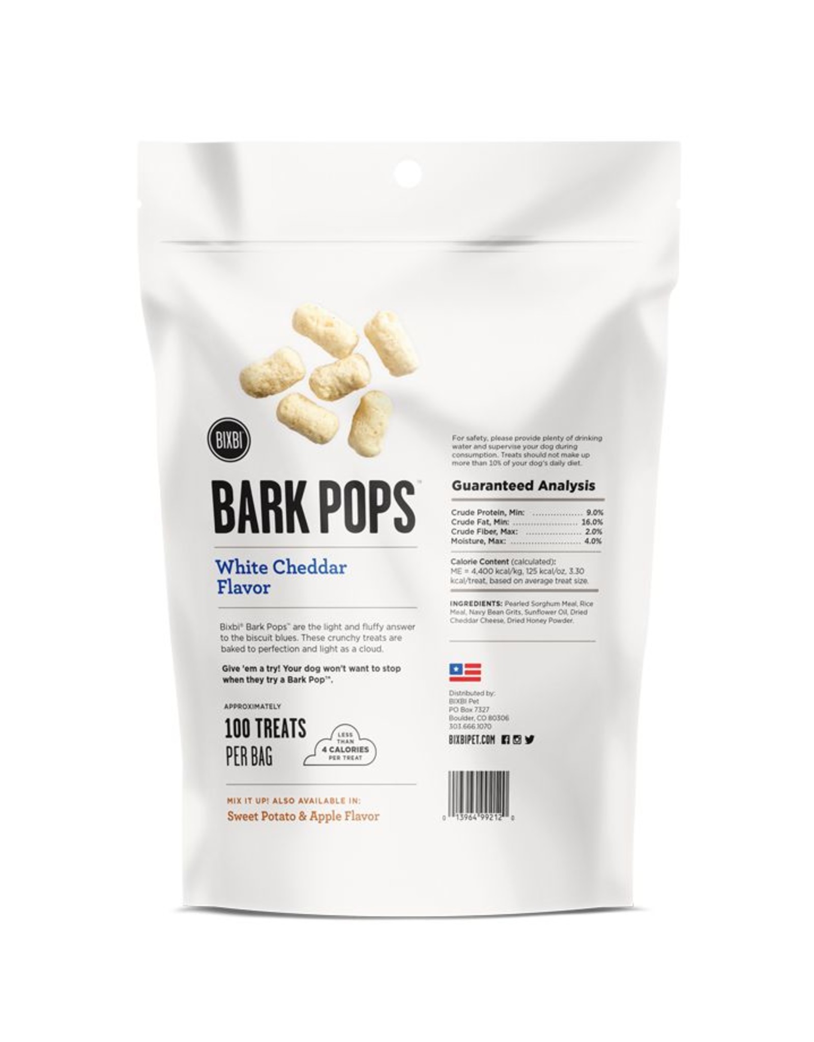 Bixbi Bixbi Dog Treat Bark Pops White Cheddar 4 oz