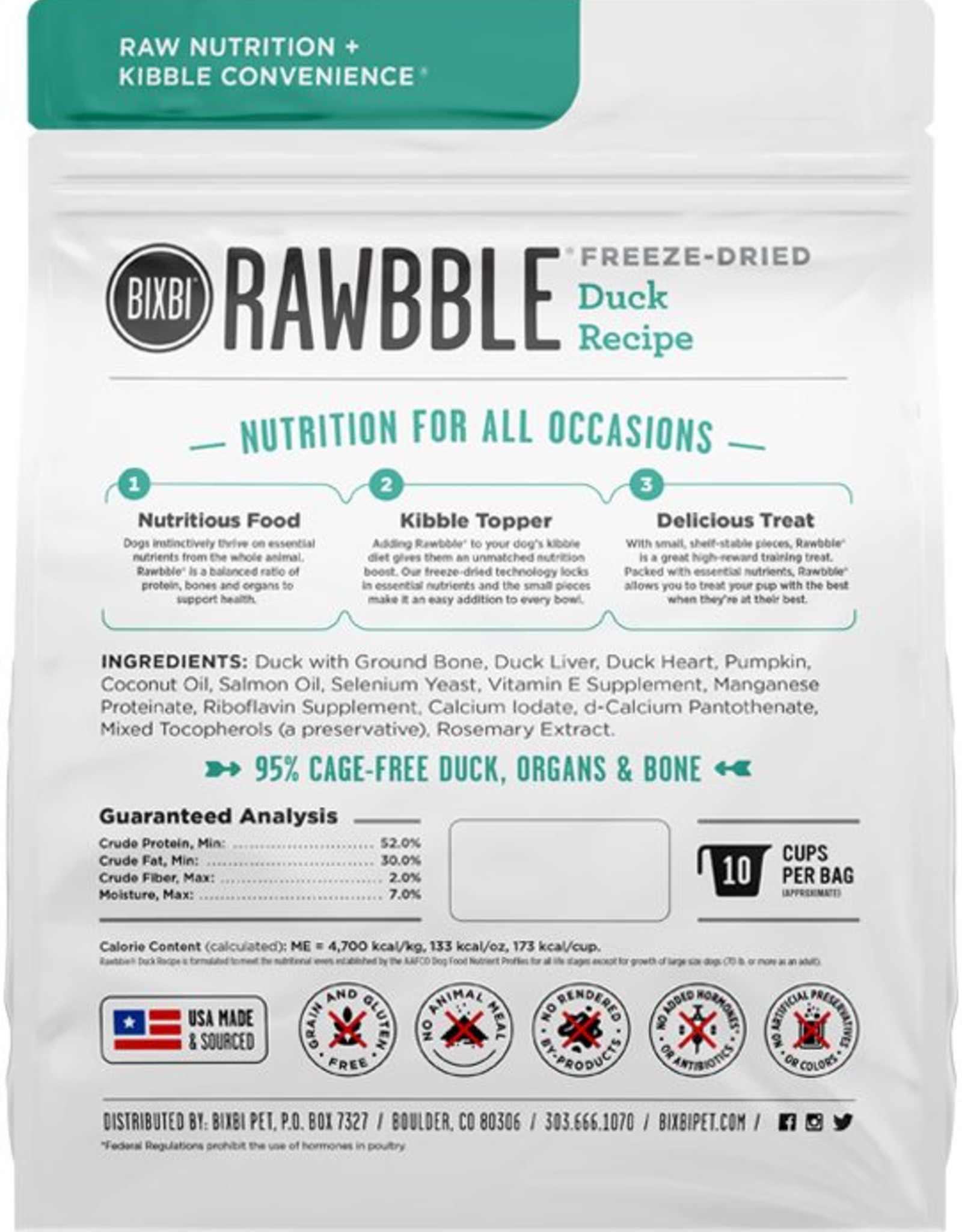 Bixbi Bixbi Dog Rawbble FD Food GF Duck 26 oz