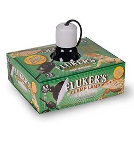 FLUKER'S Repta-Clamp Lamp Ceramic w and Dim Switch 5.5in