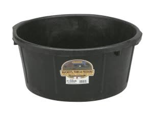 Miller Feed Pan, Rubber, Black, 8 qt