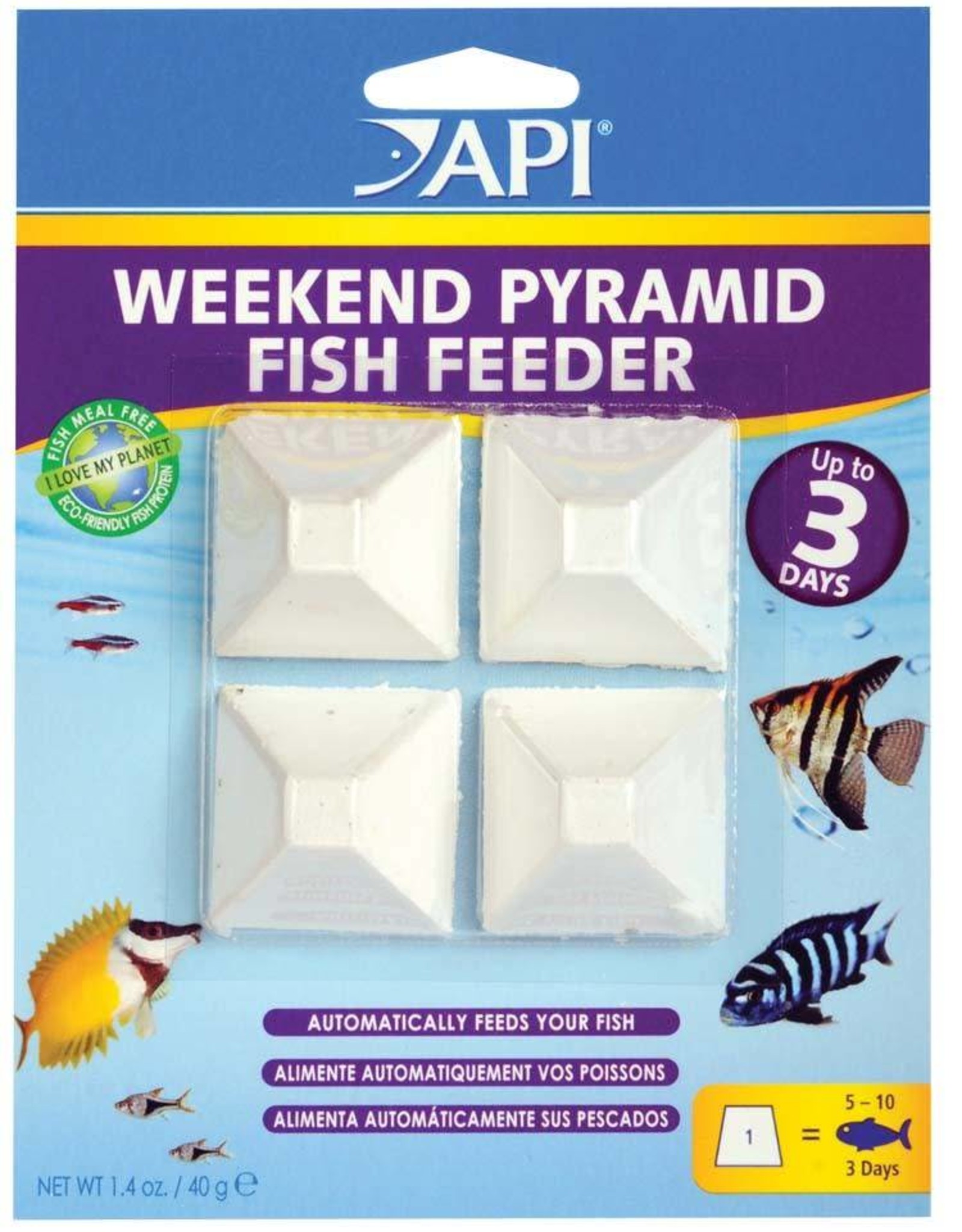 API API 3-Day Pyramid Fish Feeder 4pk