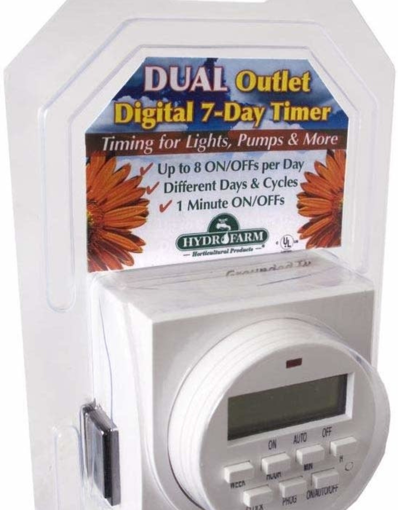 Hydrofarm 7 Day Dual Outlet Digital Timer