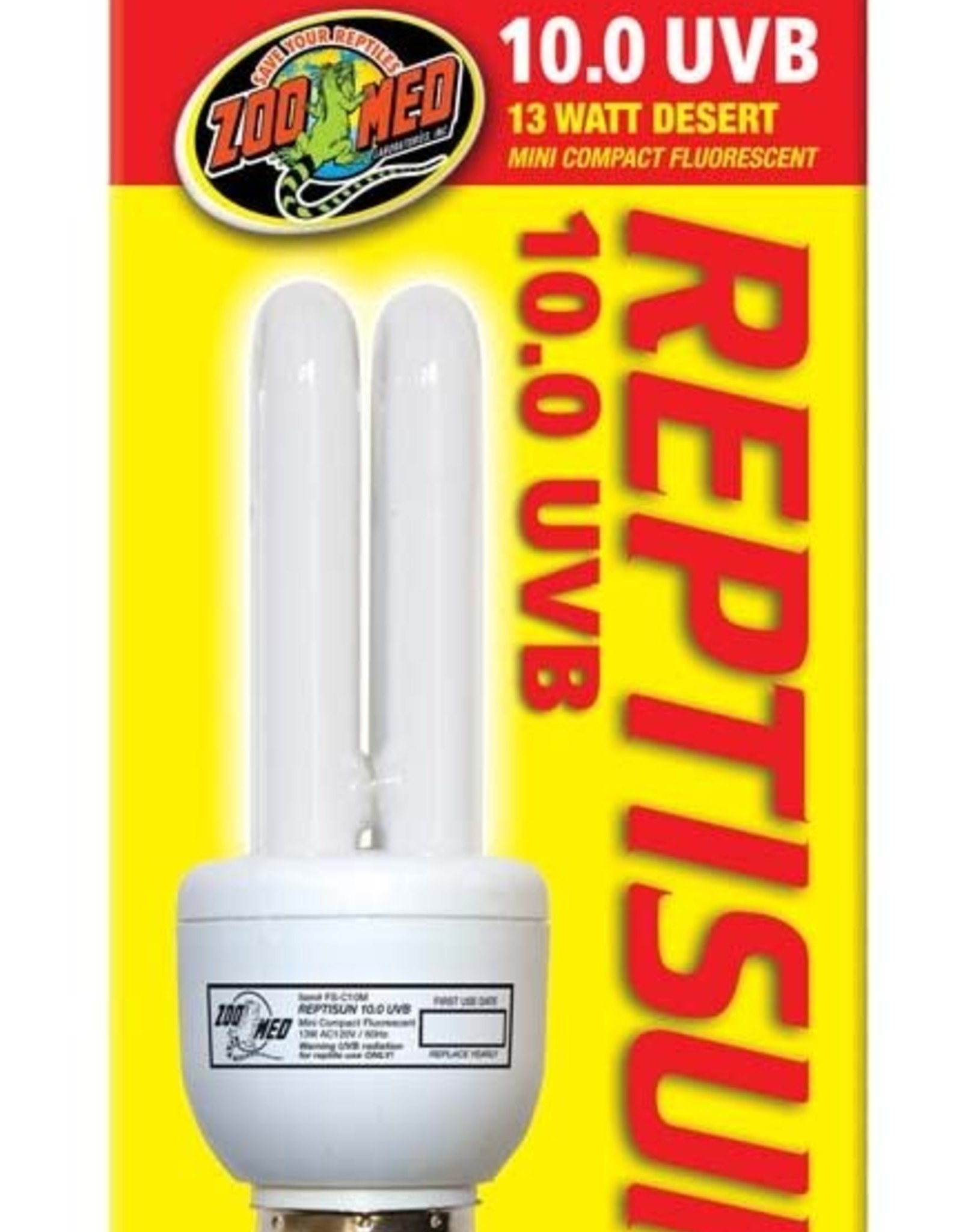 ZOO MED LABORATORIES Zoo Med ReptiSun 10.0 UVB Desert Mini Compact Fluorescent 13W