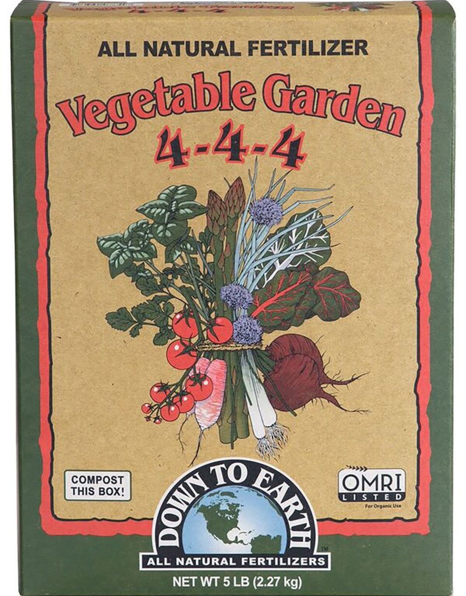 Down To Earth DTE Vegetable Garden 4-4-4,  5 lb