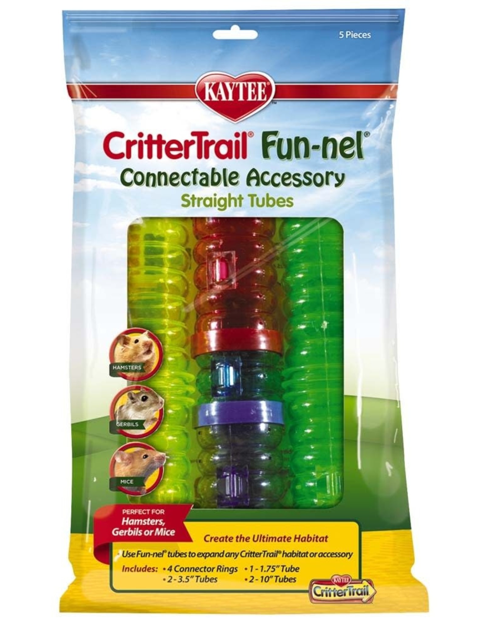 SUPER PET Kaytee Crittertrail Fun-Nels Straight Tubes 5pk