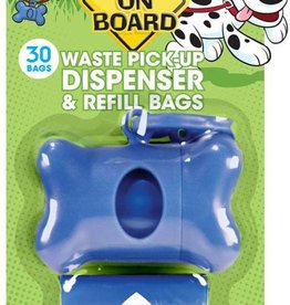 MANNA Bags on Board Bone Waste Pick-up Bag Dispenser with Dookie Dock Blue 30 bags