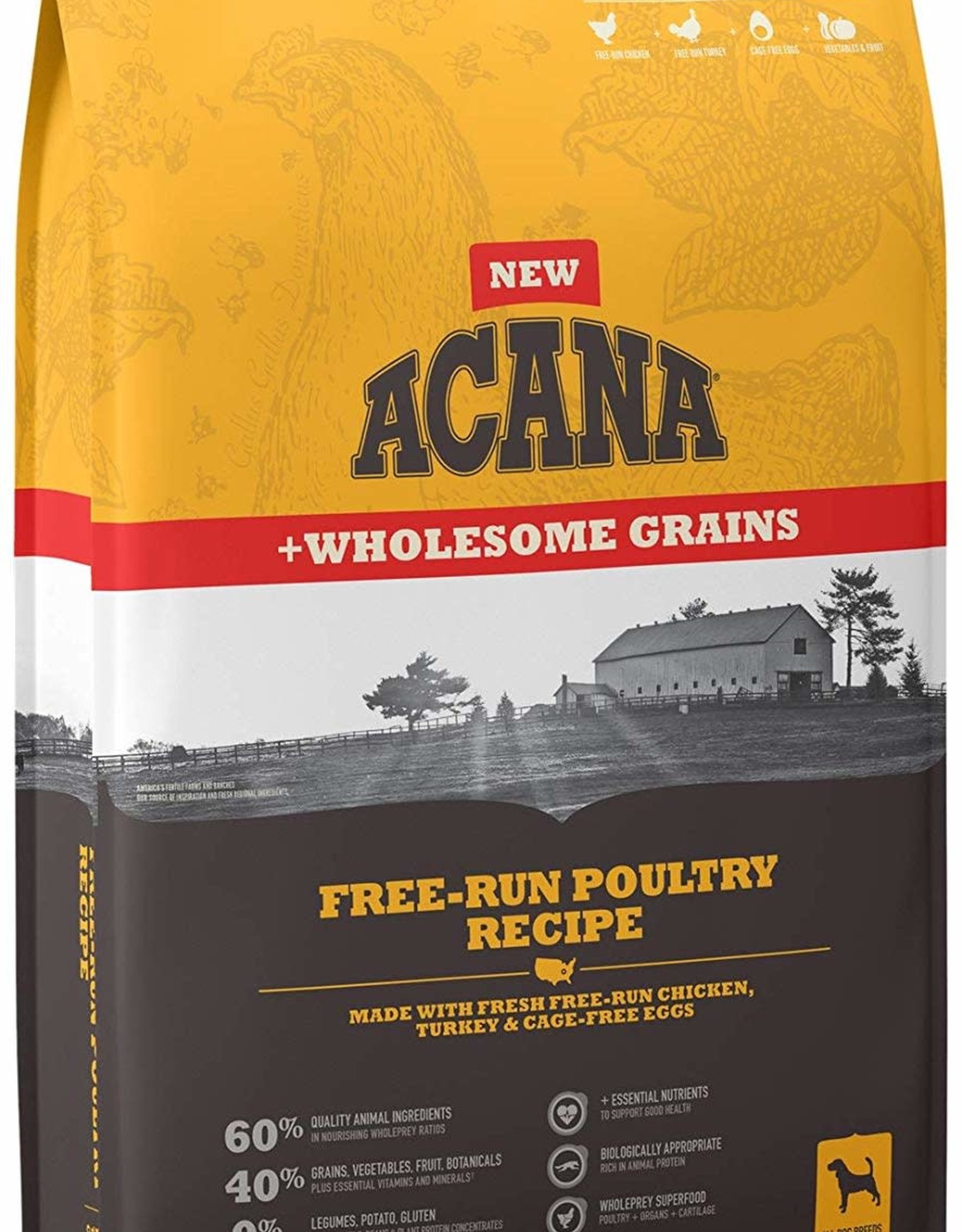 Champion Pet ACANA Free Run Poultry + Wholesome Grains 22.5#