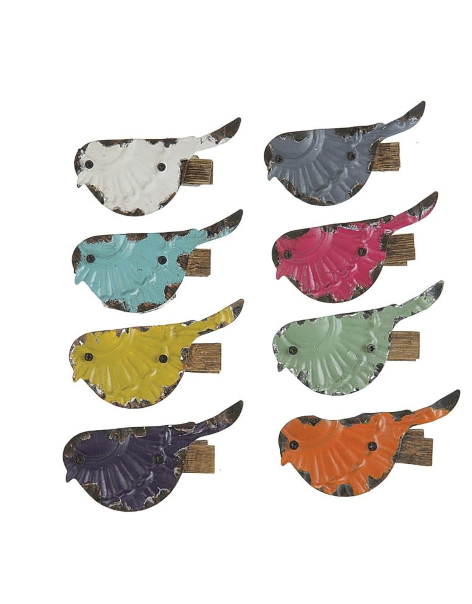 Embossed Metal Bird Clip, 8 Colors