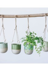 Stoneware Glaze/Matte Hanging Planter, 4 Colors