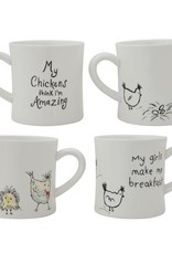 Stoneware Mug w/ Chickens, 2 Styles
