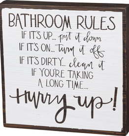 Box Sign - Bathroom Rules
