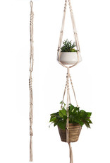 Primitive Planters® Cotton Woven 2-Tier Plant Hanger  - 60in - Natural - Holds Two Pots