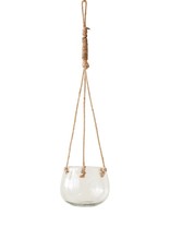 Glass Hanging Vase w/ Jute Rope