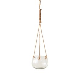 Glass Hanging Vase w/ Jute Rope