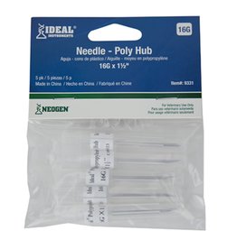 NEEDLE 16GX1 POLY 9326 5/PK NEOGEN