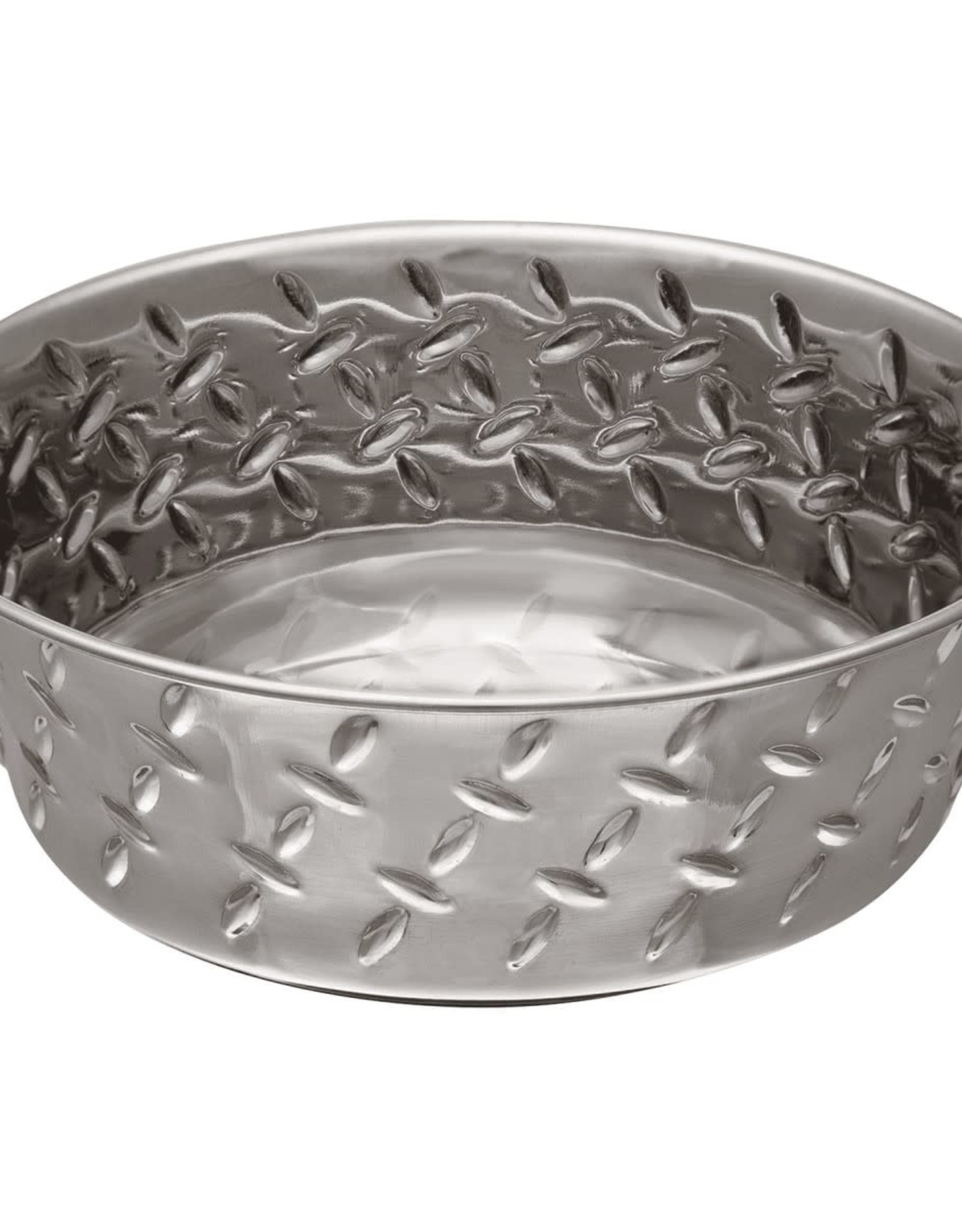 LOVING PET Diamond Plated Dog Bowl with Non-Skid Bottom, 2-Quart