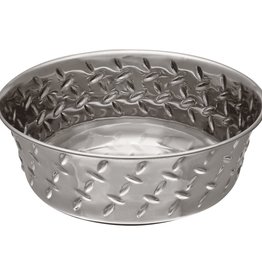 LOVING PET Diamond Plated Dog Bowl with Non-Skid Bottom, 2-Quart