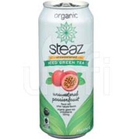 STEAZ Organic Iced Green Tea; Unsweetened Passionfruit 16oz