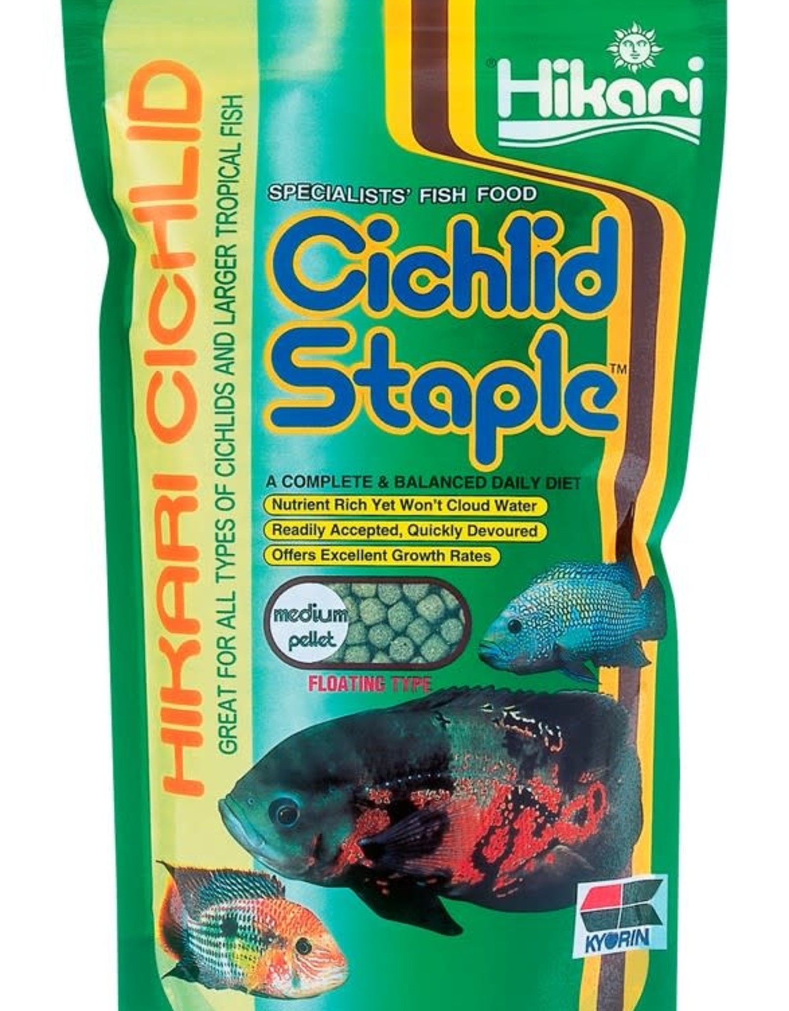 HIKARI SALES USA Hikari Cichlid Staple Pellet Fish Food Medium 8.8oz