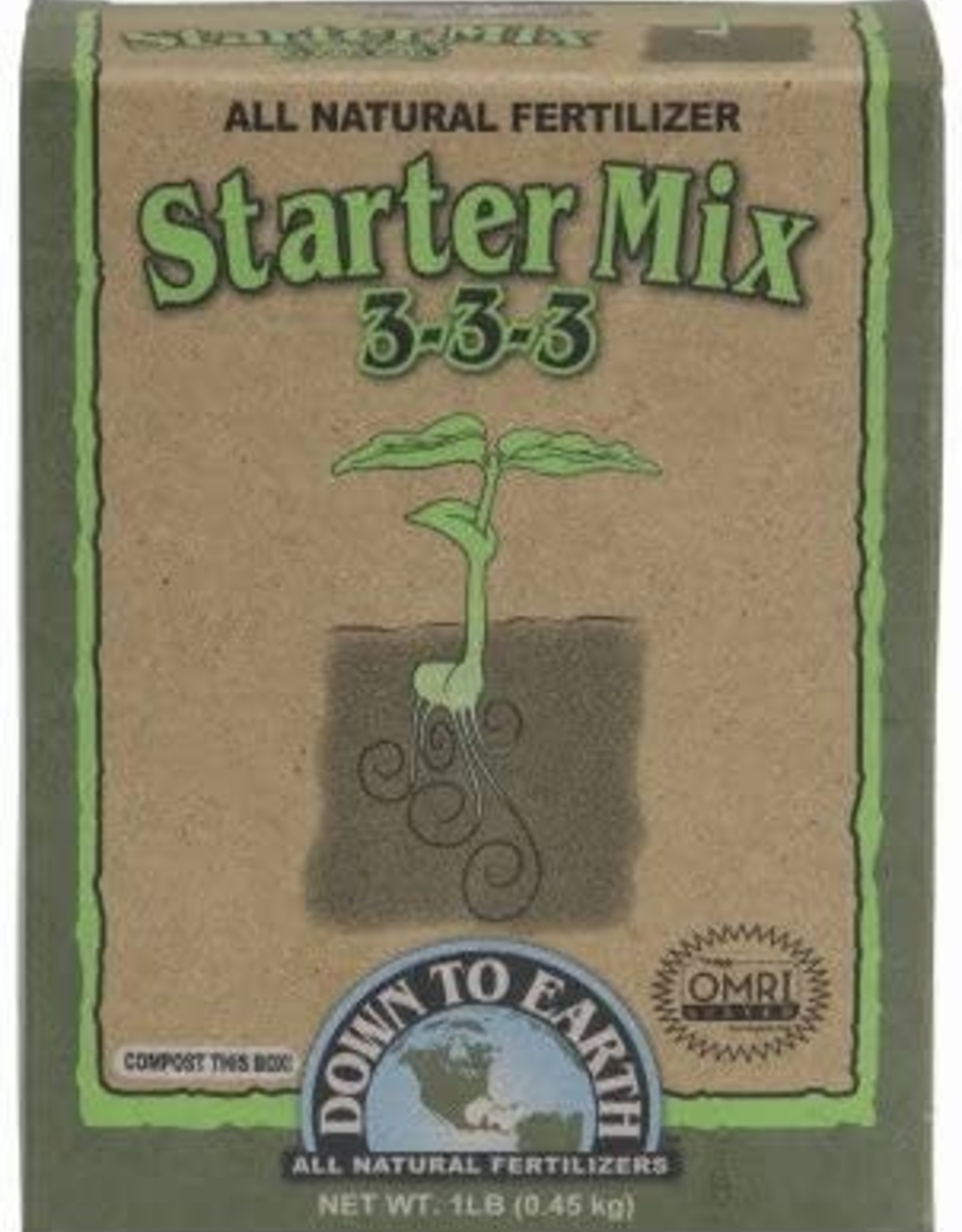 Down To Earth DTE Starter Mix 3-3-3 w/MYCO Mini 1 lb