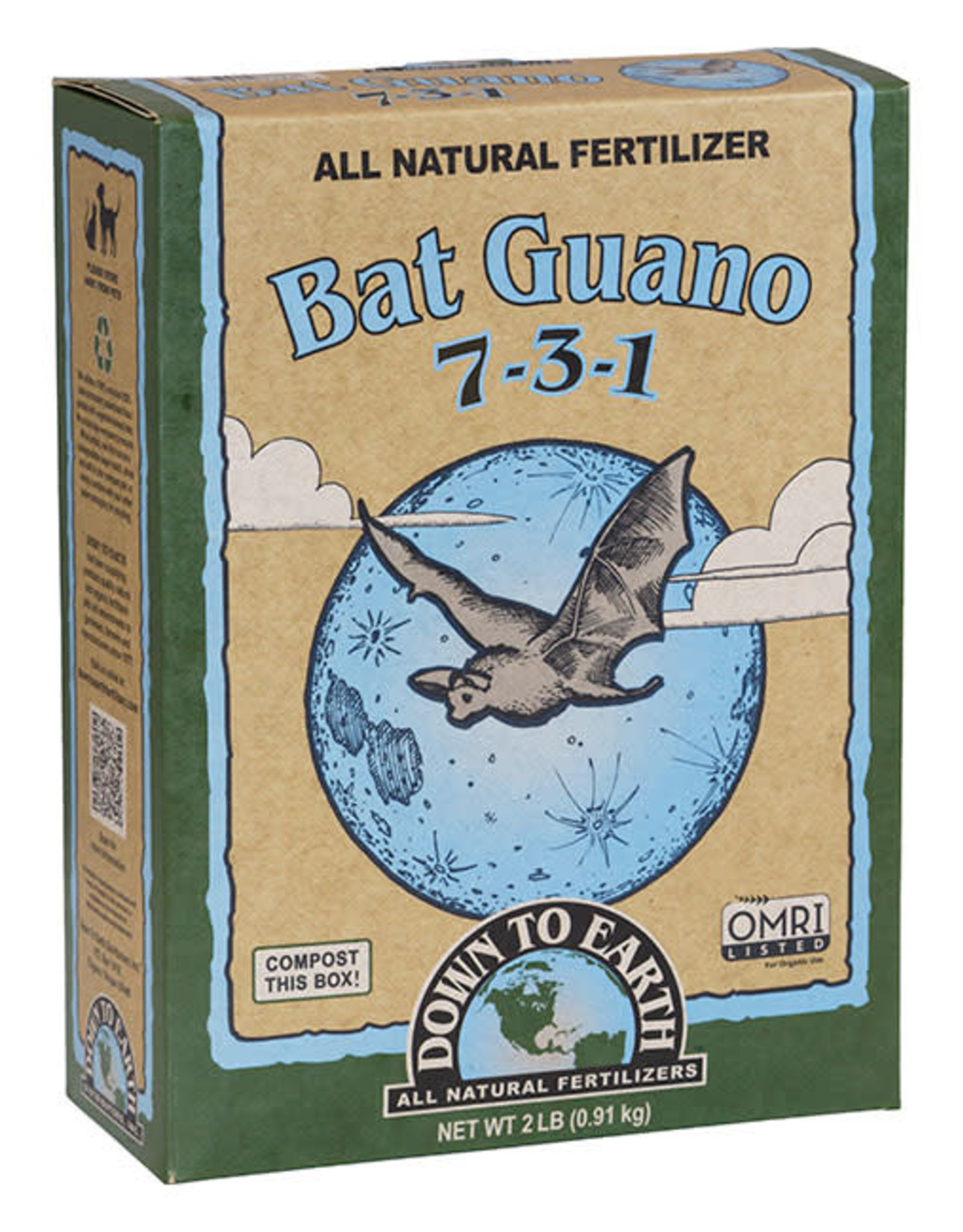Down To Earth DTE Bat Guano 7-3-1   2lb box