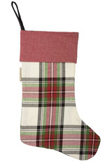 Stocking - Cream Plaid