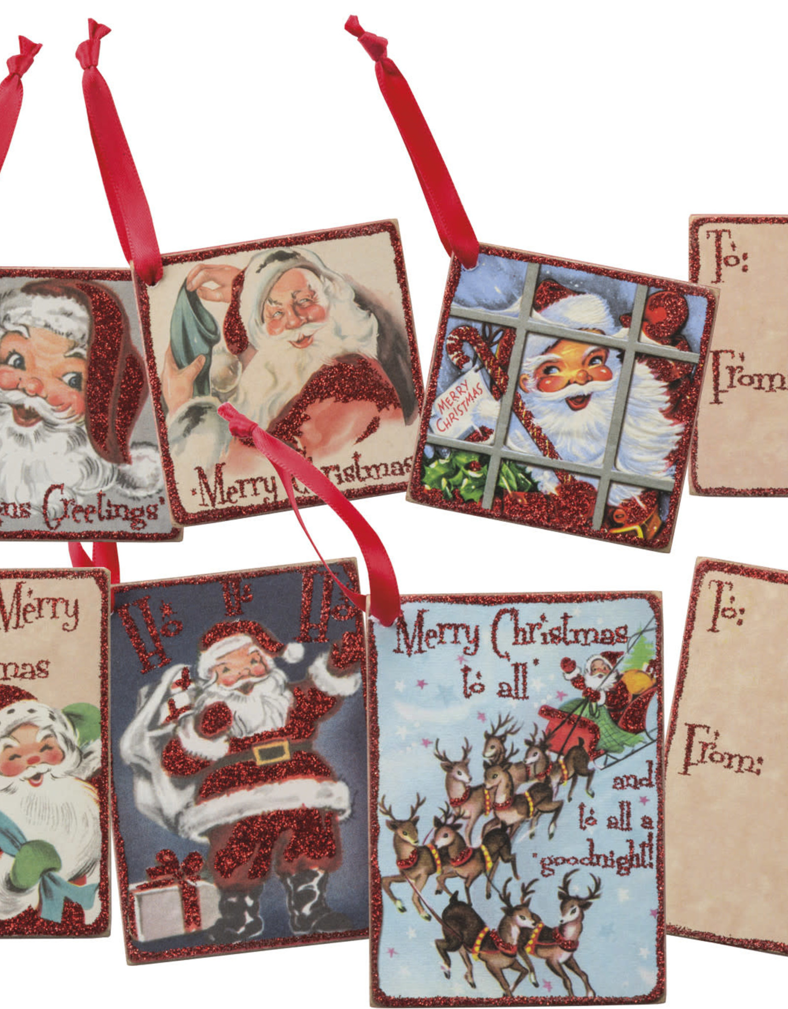 Gift Tag  - Retro Santa