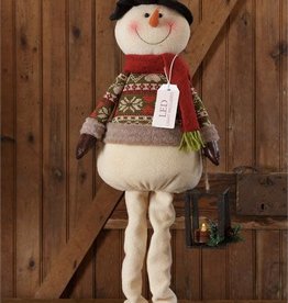 Snow Lodge - Standing Snowman Holding Lantern With Led Light