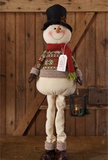 Snow Lodge - Standing Snowman Holding Lantern With Led Light