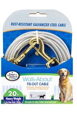 FOUR PAWS PET PRODUCTS FOU Heavy Duty Dog Cable, 20' Tie Out Cable, Silver
