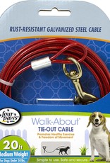 FOUR PAWS PET PRODUCTS FOU Tie Out Cable Red Med 20FT