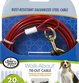 FOUR PAWS PET PRODUCTS FOU Tie Out Cable Red Med 20FT