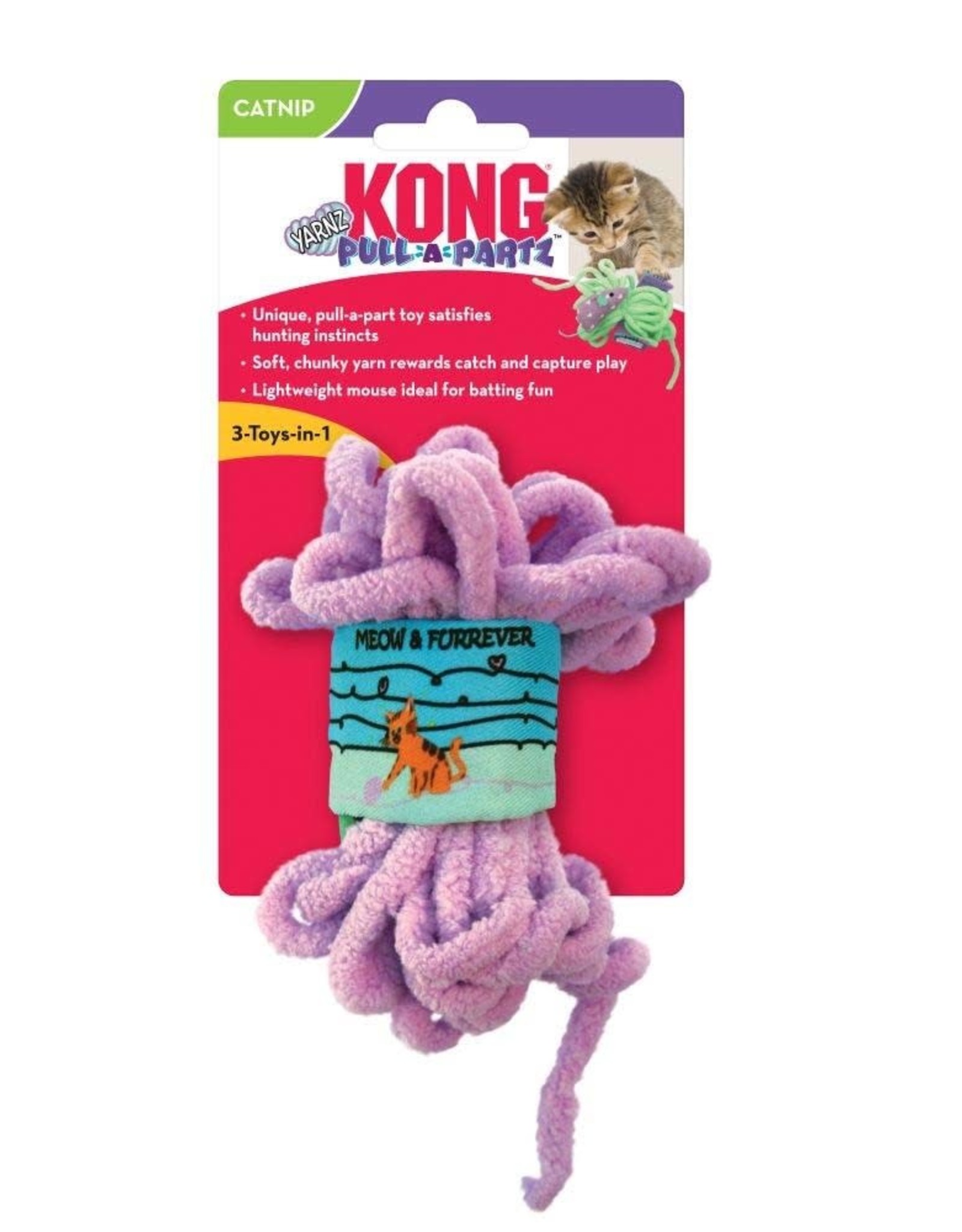 KONG COMPANY Kong Pull-A-Partz Yarnz Cat Toy Assorted