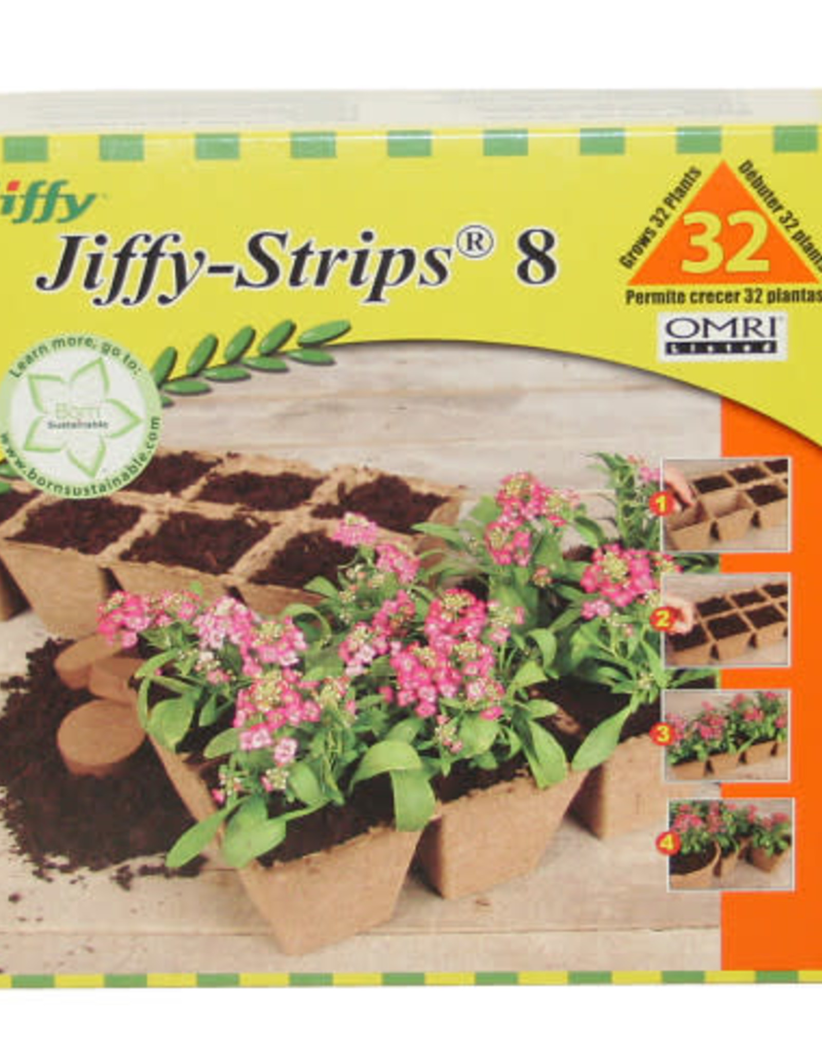 Jiffy Jiffy 2.5" peat strip 4 strips of 8 pots each