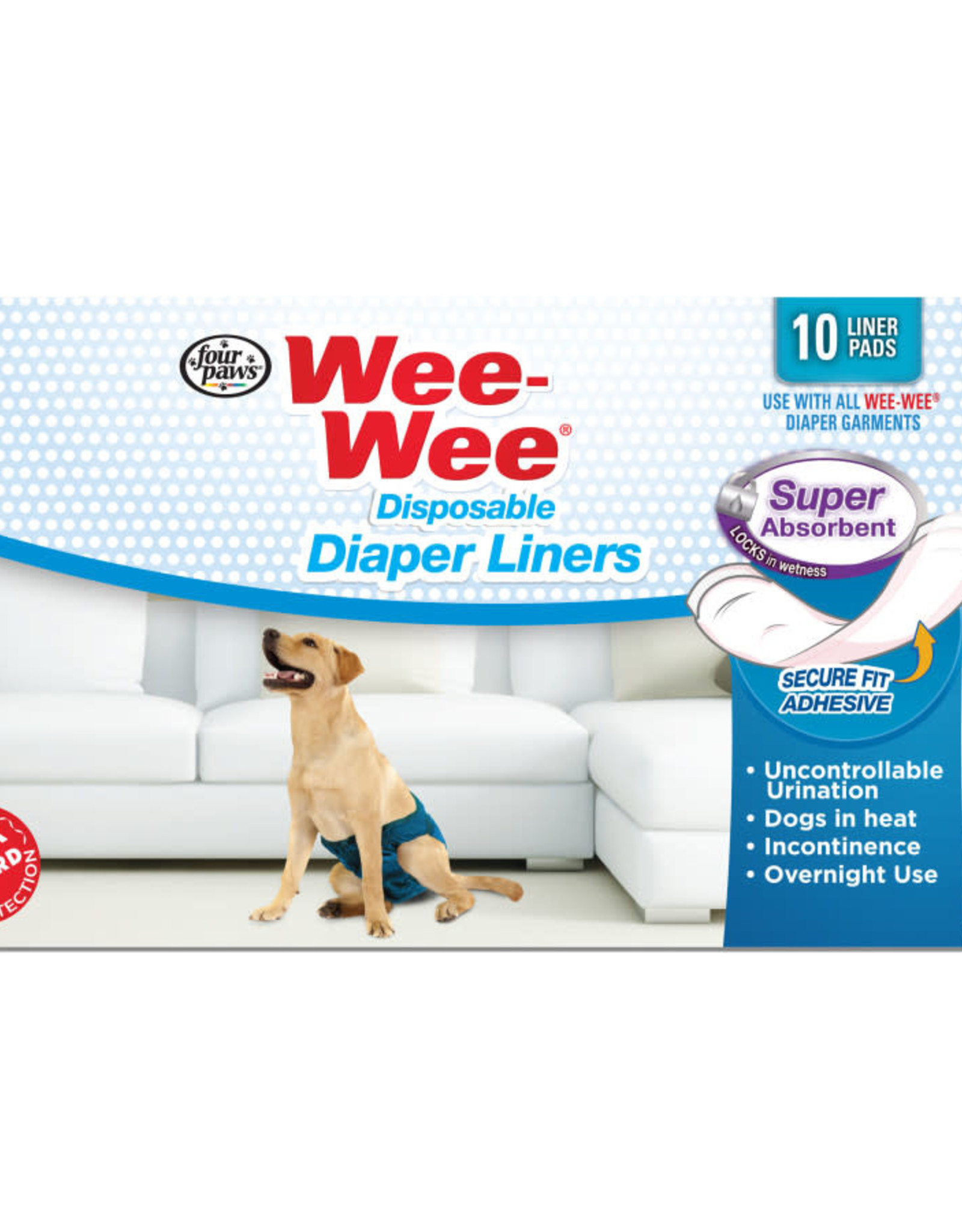 FOUR PAWS PET PRODUCTS Four Paws Wee-Wee Super Absorbent Disposable Dog Diaper Liners 10 Count