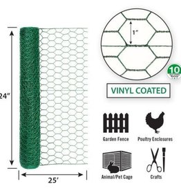 Grip-Rite 24x1x20GAx25ft Poultry Netting Green Vinyl Coated