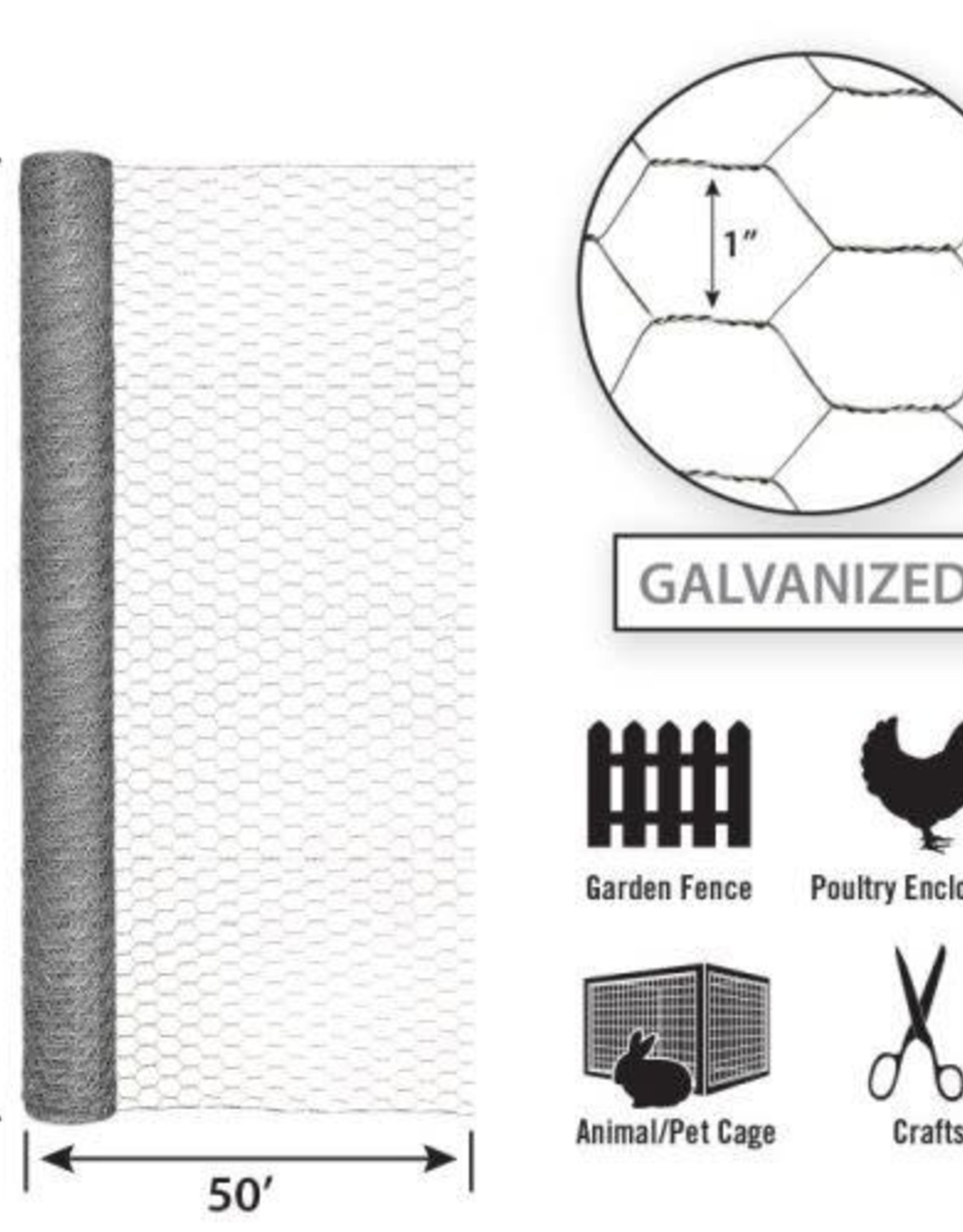 Grip-Rite 48x1x20GAx50ft Poultry Netting